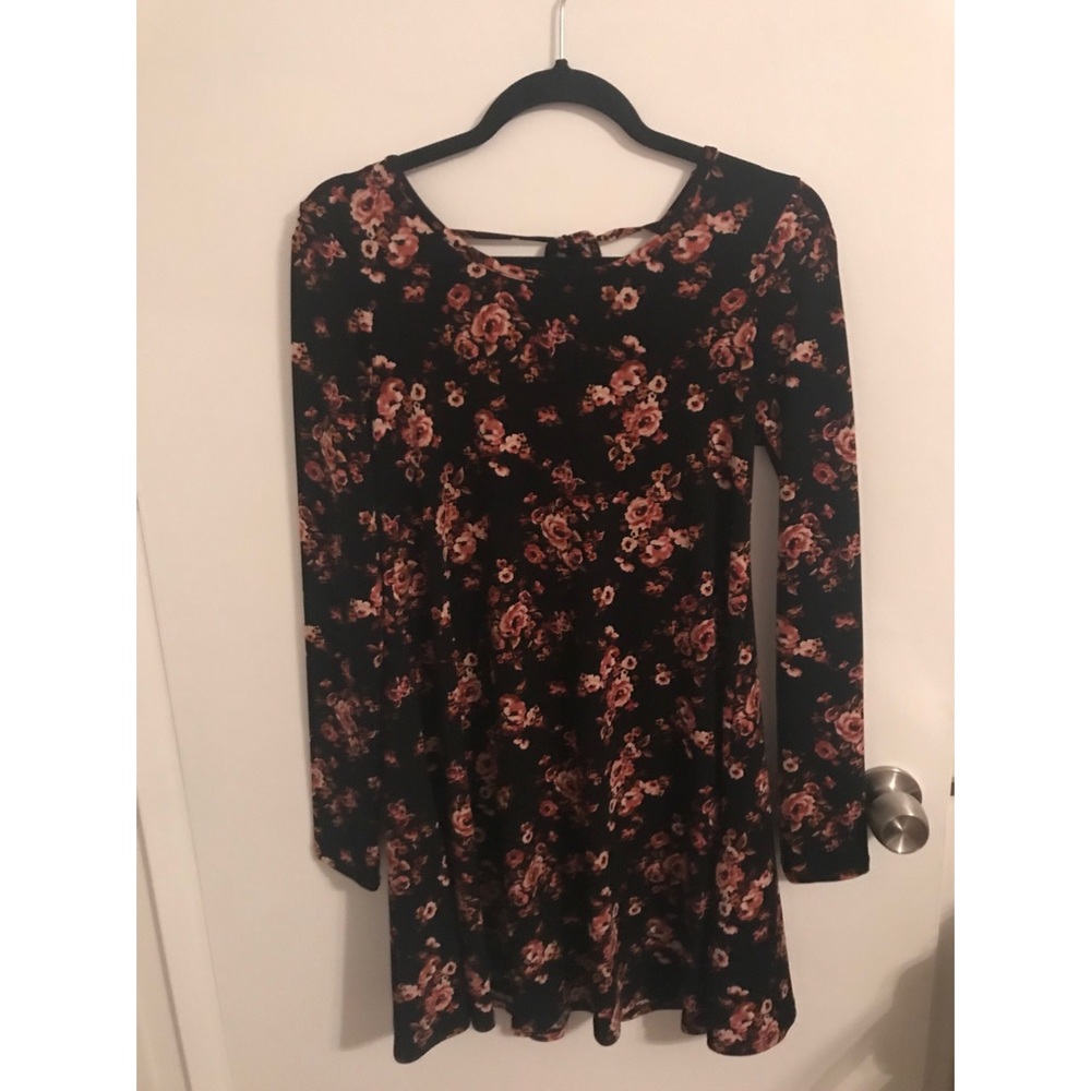Floral long sleeve mini dress